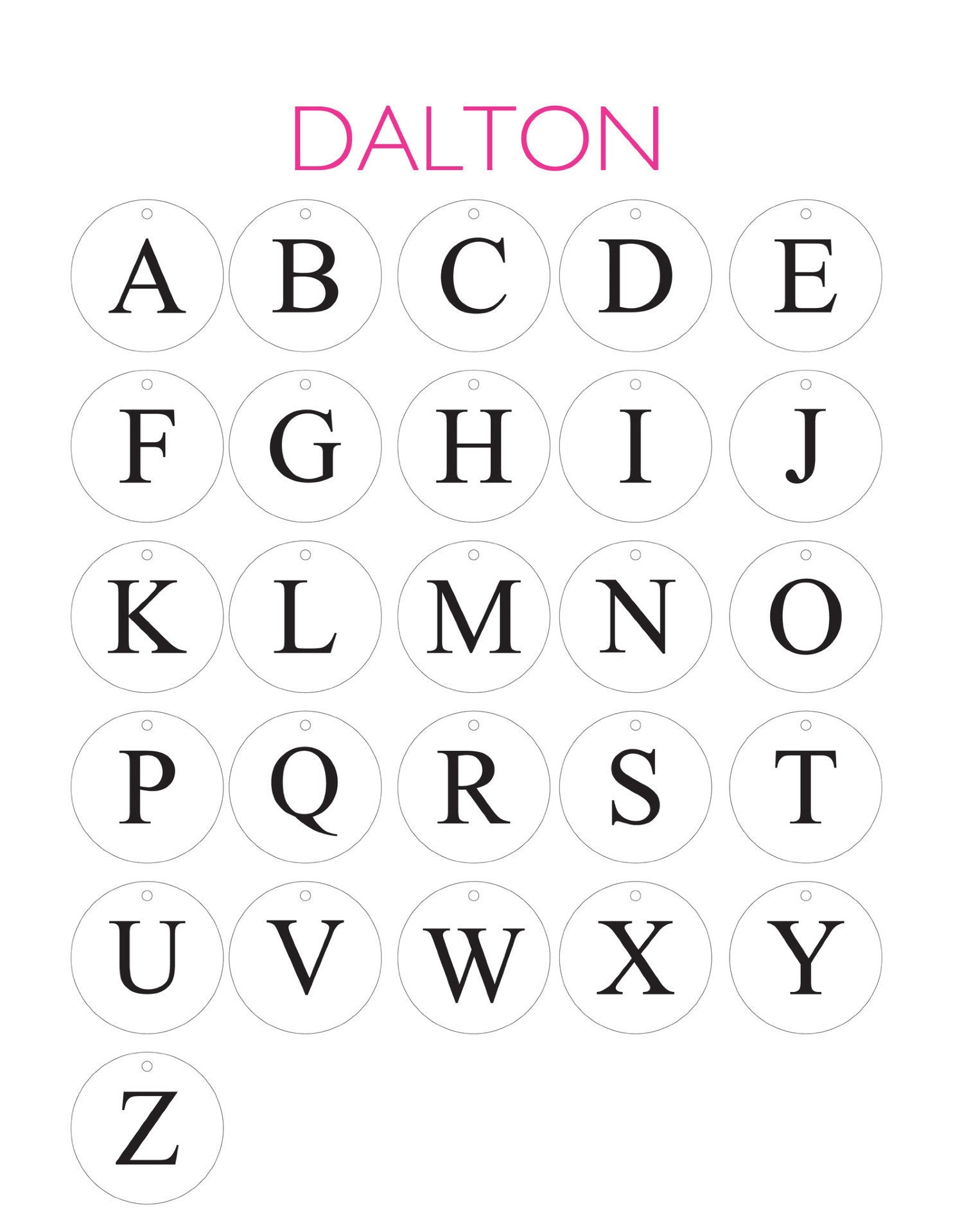 I found this at #moonandlola! - Dalton Letter Chart