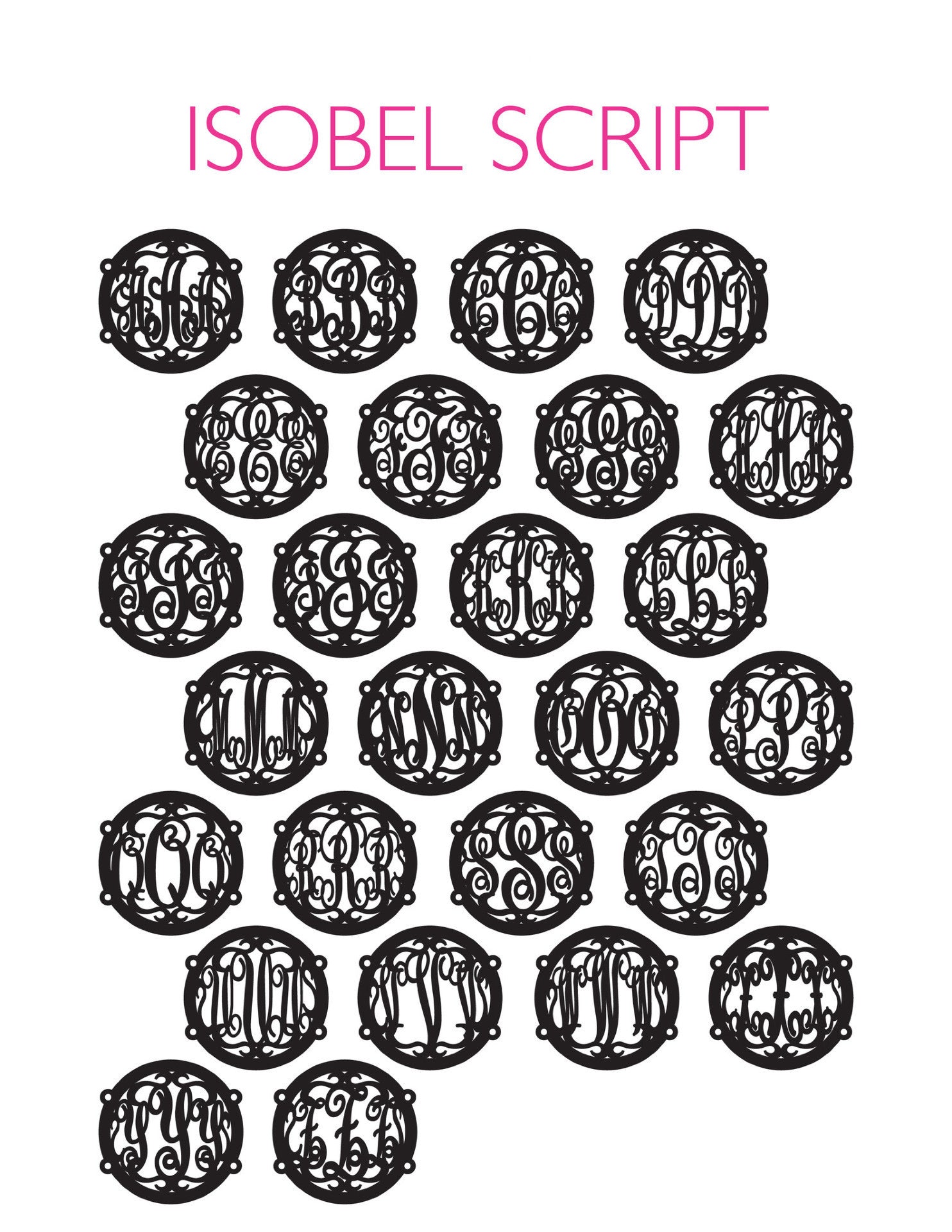 I found this at #moonandlola! - Isobel Script Chart