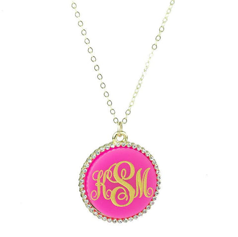 Cheshire Handcut Monogram Rimmed Necklace