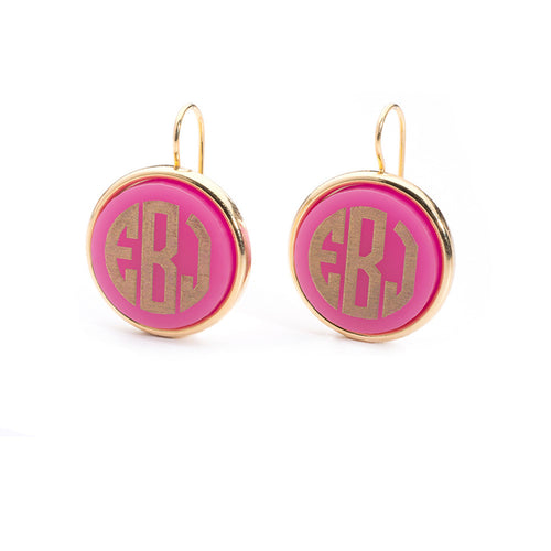 I found this at #moonandlola! - Vineyard Round Monogram Dangle Earrings