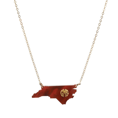 I found this at #moonandlola! - Acrylic State Monogram Necklace Tortoise