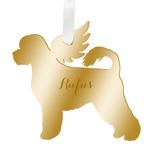 Personalized Angel Portuguese Water Dog Ornament - Moon and Lola