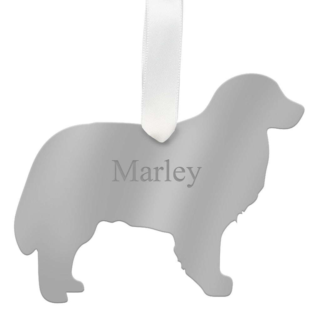 I found this at #moonandlola! - Personalized Bernese Mountain Dog Ornament Mirrored Silver