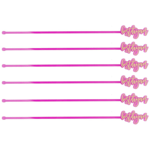 I found this at #moonandlola! - Best Day Ever Drink Stirrers Hot Pink
