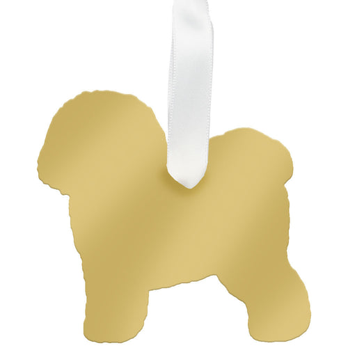 I found this at #moonandlola! - Bichon Frise Ornament Mirrored Gold