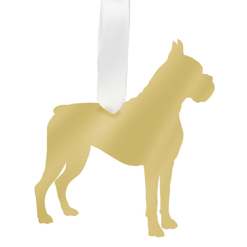 I found this at #moonandlola! - Boxer Ornament Mirrored Gold