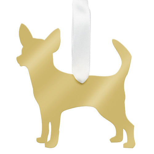 I found this at #moonandlola! - Chihuahua Ornament Mirrored Gold