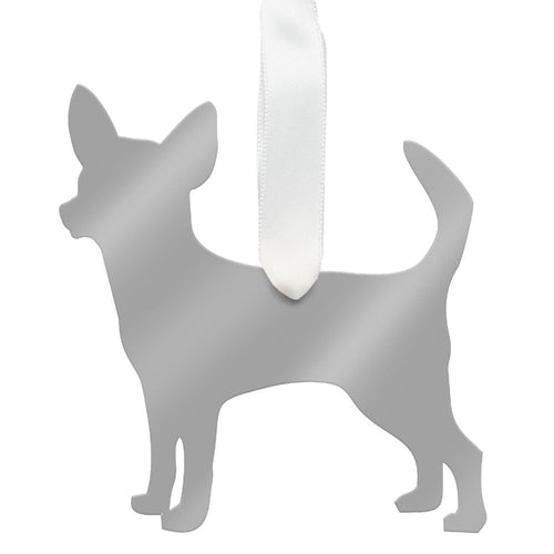 I found this at #moonandlola! - Chihuahua Ornament Mirrored Silver