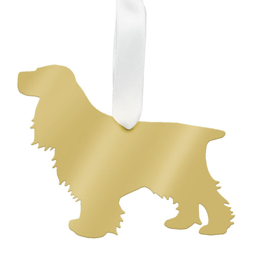 I found this at #moonandlola! - Cocker Spaniel Ornament Mirrored Gold