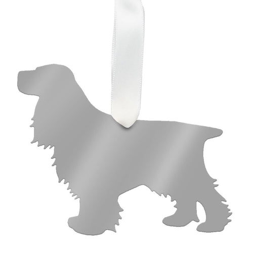 I found this at #moonandlola! - Cocker Spaniel Ornament Mirrored Silver