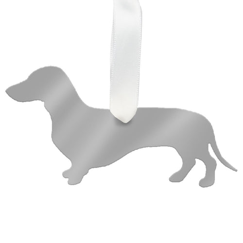 I found this at #moonandlola! - Dachshund Ornament Mirrored Silver