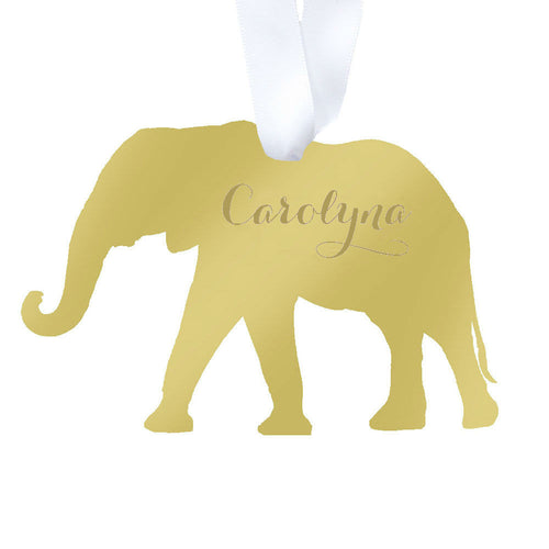 I found this at #moonandlola! - Elephant Ornament with Monogram