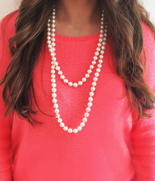 I found this at #moonandlola! - Charleston Necklace White on model