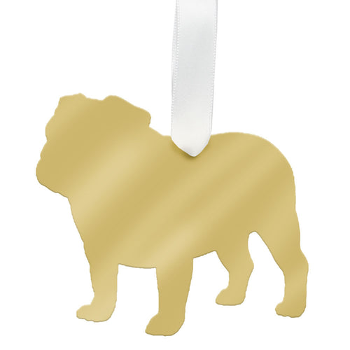 I found this at #moonandlola! - Bulldog Ornament Mirrored Gold