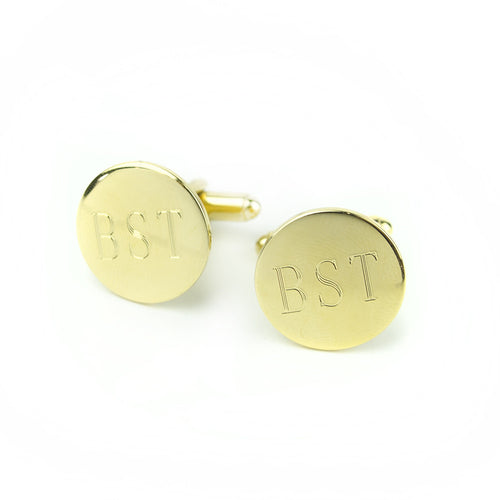 Moon and Lola - Engraved Round Cuff Links
