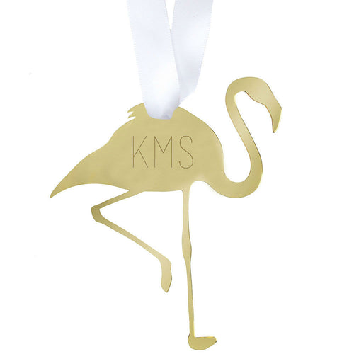 I found this at #moonandlola! - Flamingo Ornament with Monogram