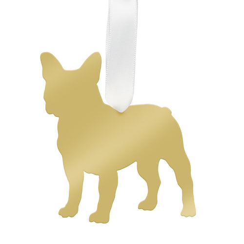 I found this at #moonandlola! - French Bulldog Ornament Mirrored Gold