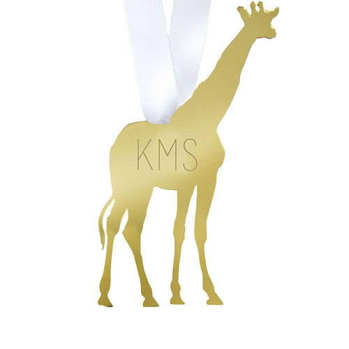 I found this at #moonandlola! - Giraffe Ornament with Monogram