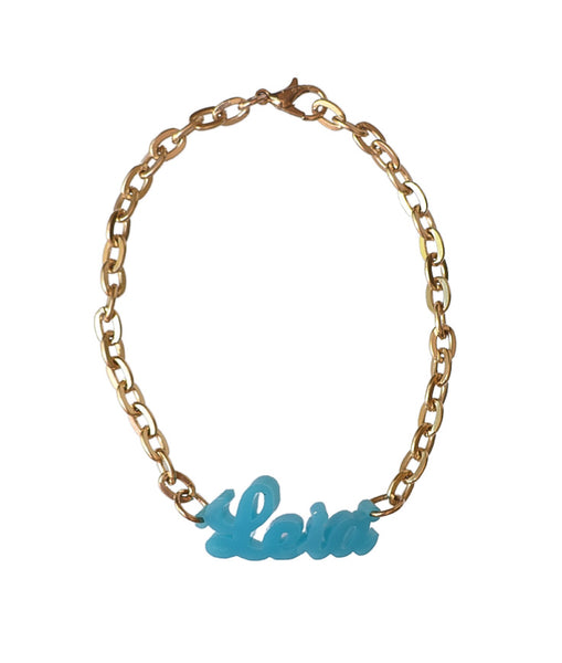 Lauren Nameplate Bracelet on Essex Chain - Moon and Lola