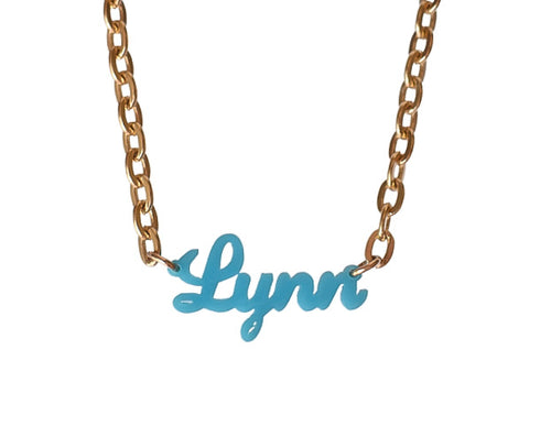 Lauren Nameplate Necklace on Essex Chain - Moon and Lola