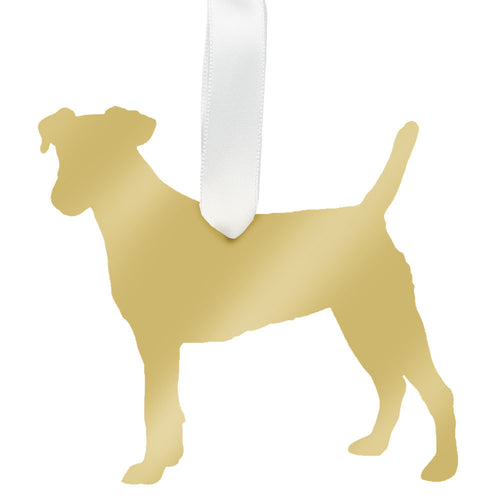 I found this at #moonandlola! - Jack Russell Terrier Ornament Mirrored Gold