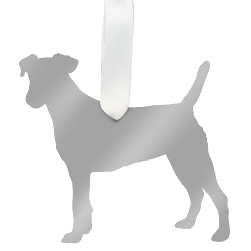 I found this at #moonandlola! - Jack Russell Terrier Ornament Mirrored Silver