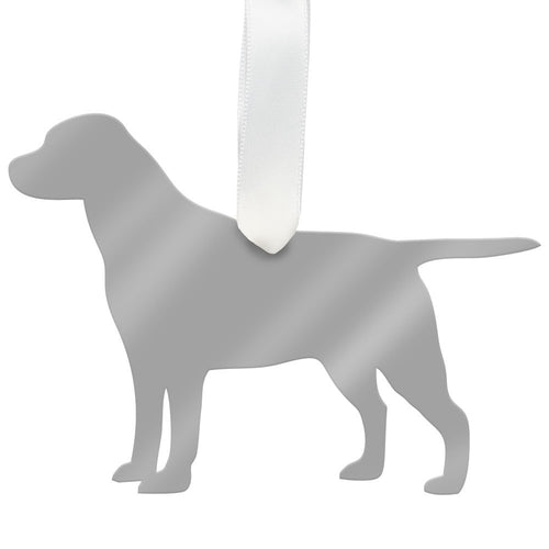 I found this at #moonandlola! - Labrador Ornament Mirrored Silver