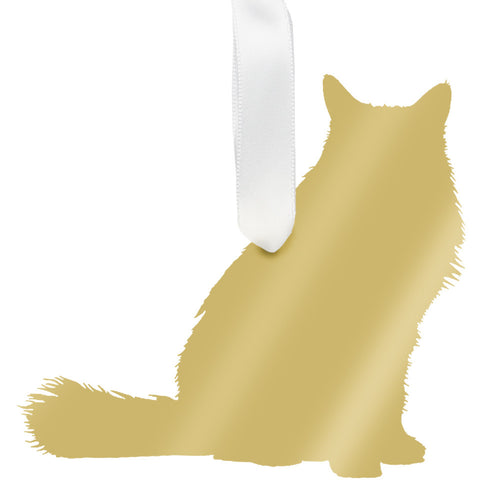 I found this at #moonandlola! - Longhaired Cat Ornament Mirrored Gold