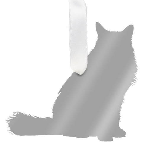 I found this at #moonandlola! - Longhaired Cat Ornament Mirrored Silver
