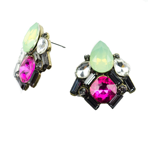 Lorraine Multicolor Rhinestone Studs - Moon and Lola