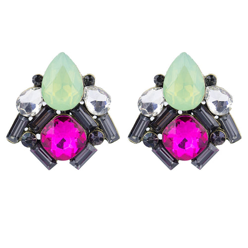 Lorraine Multicolor Rhinestone Studs - Moon and Lola