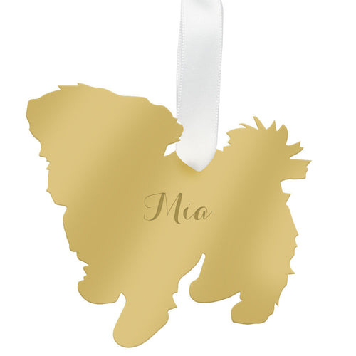 I found this at #moonandlola! - Personalized Maltese Ornament Mirrored Gold