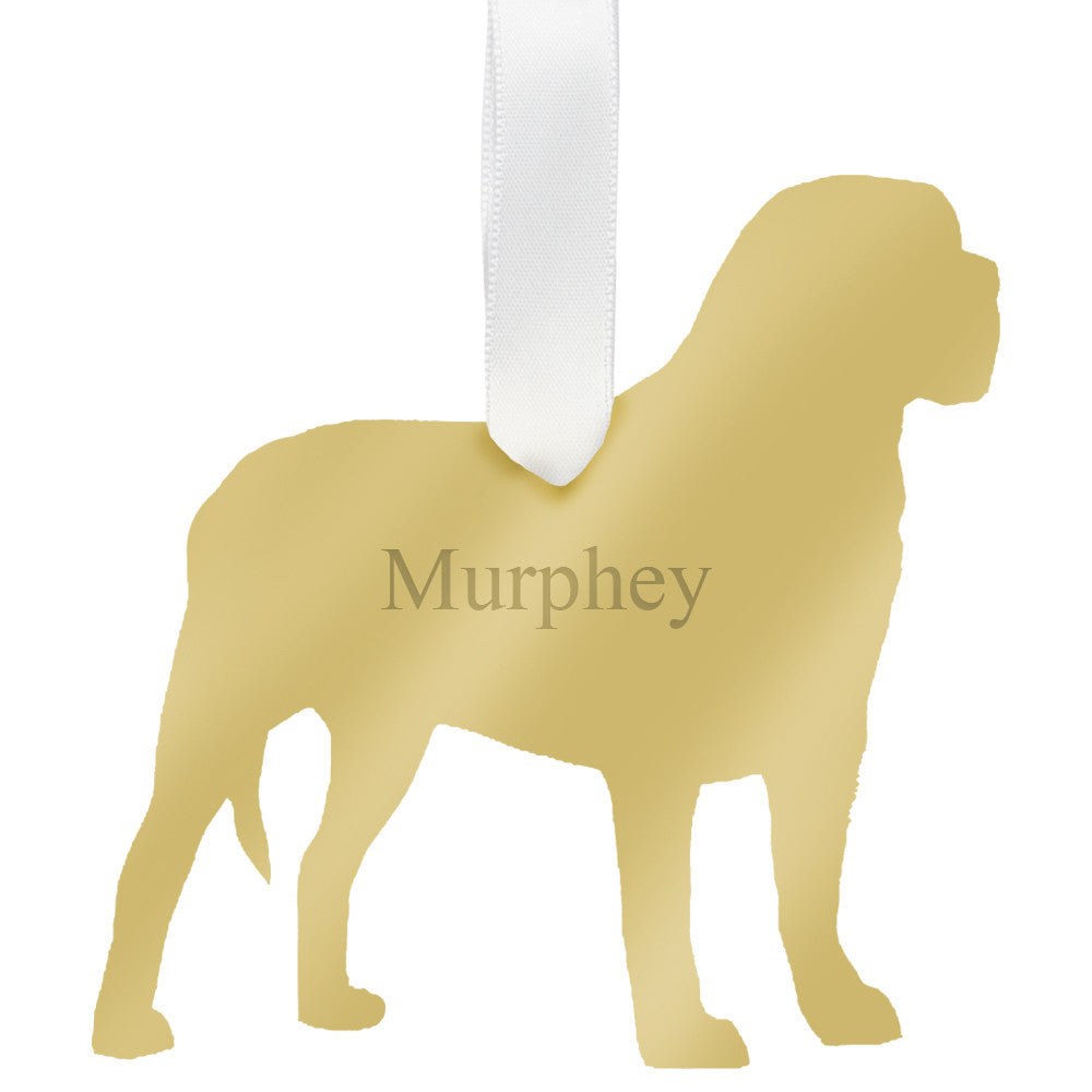 I found this at #moonandlola! - Personalized Mastiff Ornament Mirrored Gold