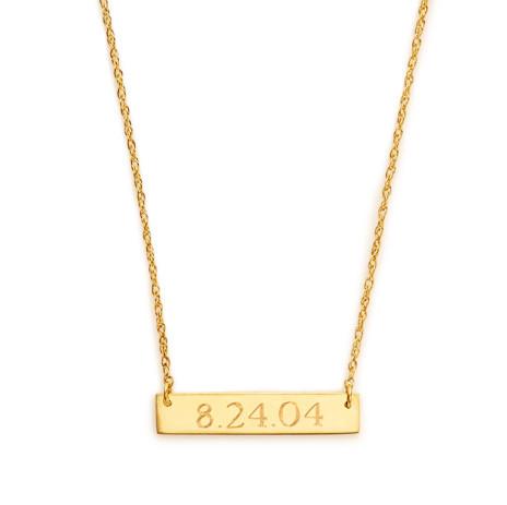 I found this at #moonandlola - Engraved Bar Necklace close up