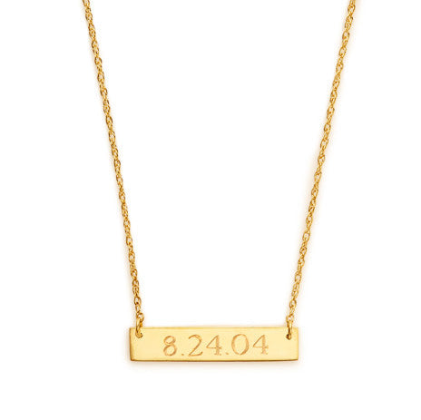 Engraved Bar Necklace - Moon and Lola