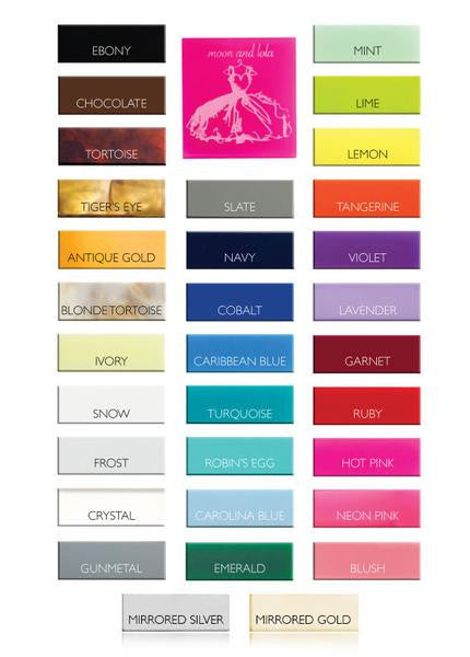 Moon and Lola Acrylic Jewelry Color Chart