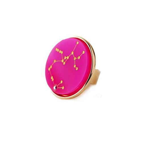 I found this at #moonandlola! - Acrylic Zodiac Constellation Ring