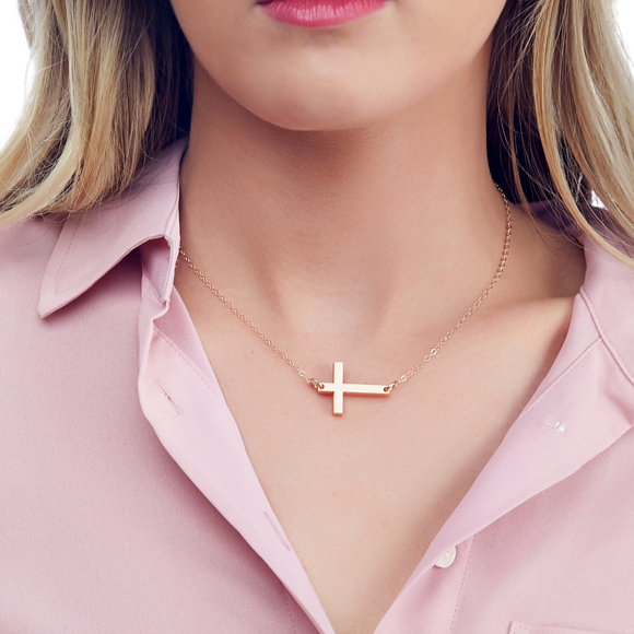 I found this at #moonandlola! - Acrylic Cross Necklace in Mirrored Gold