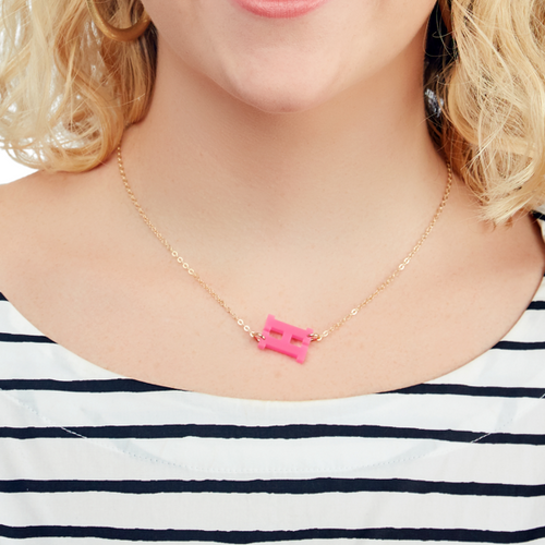 Moon and Lola - Acrylic Varsity Letter Necklace