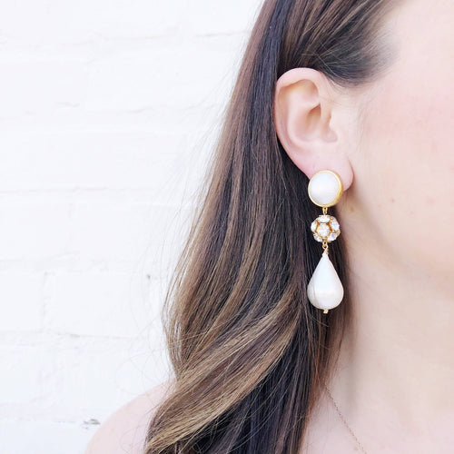 Moon and Lola - Luna Rhinestone Teardrop Earrings in gold