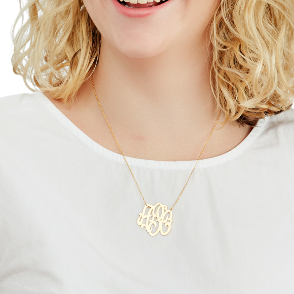 Moon and Lola - Cheshire Metal Monogram Necklace