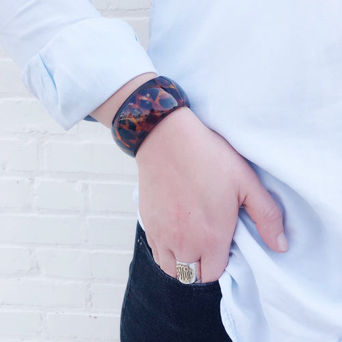 Moon and Lola - Wide Tortoise Acrylic Bangle