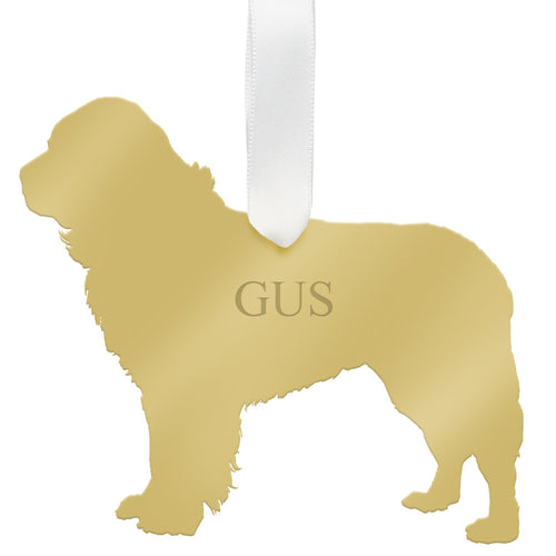 I found this at #moonandlola! - Personalized Newfoundland Ornament Mirrored Gold