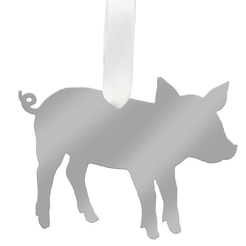 I found this at #moonandlola! - Pig Ornament Mirrored Silver