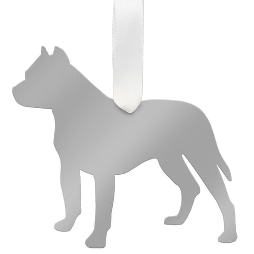 I found this at #moonandlola! - Pitbull Ornament Mirrored Silver