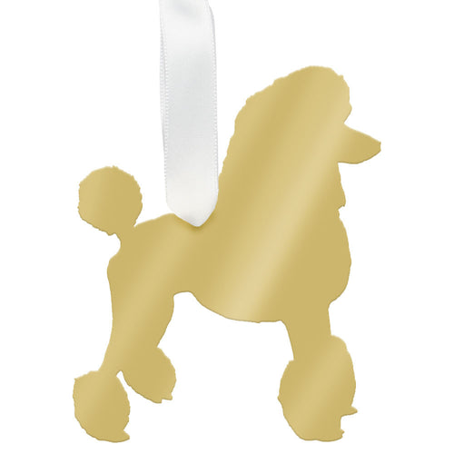 I found this at #moonandlola! - Poodle Ornament Mirrored Gold