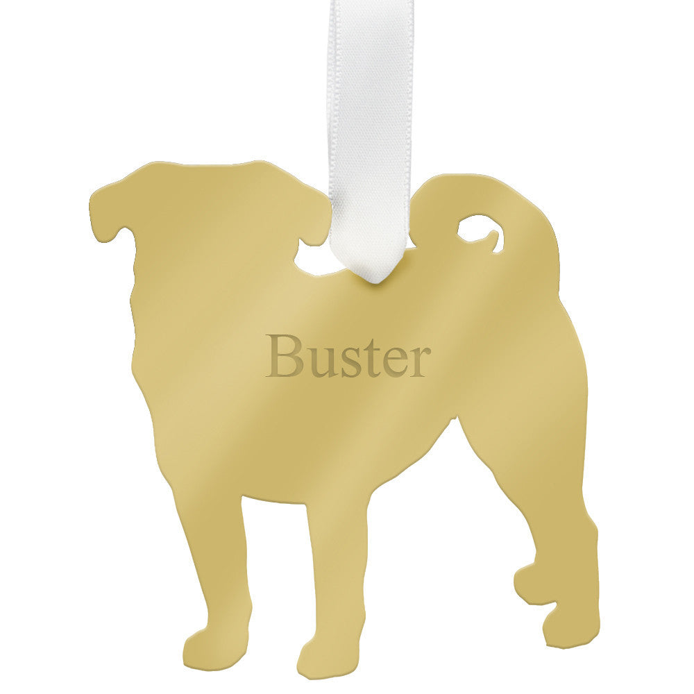 I found this at #moonandlola! - Personalized Pug Ornament