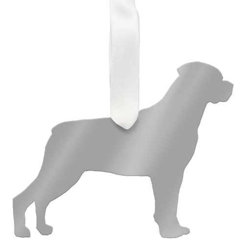I found this at #moonandlola! - Rottweiler Ornament Mirrored Silver