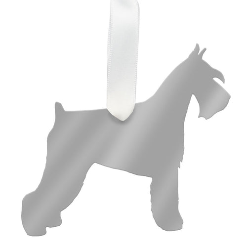 I found this at #moonandlola! - Miniature Schnauzer Ornament Mirrored Silver