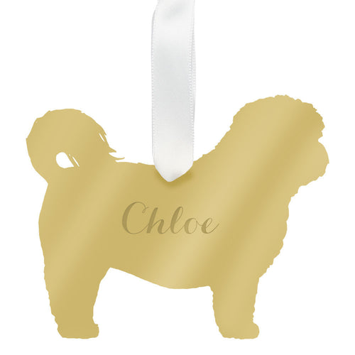 I found this at #moonandlola! - Personalized Shih-Tzu Ornament Mirrored Gold